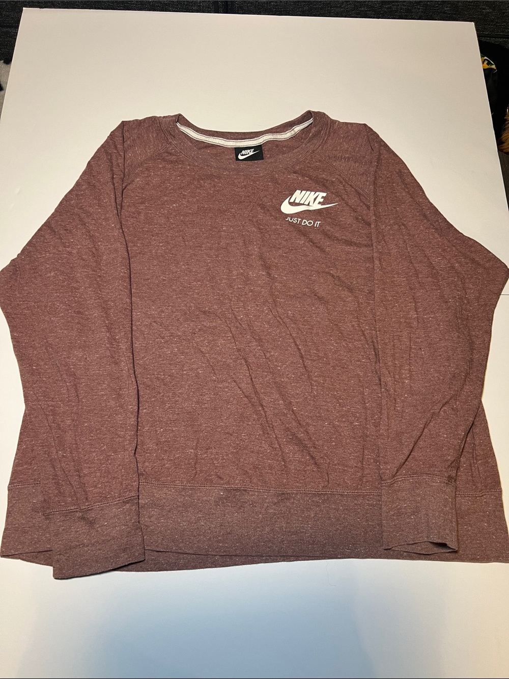 Nike Heathered Mauve Crewneck Sweatshirt with White Logo